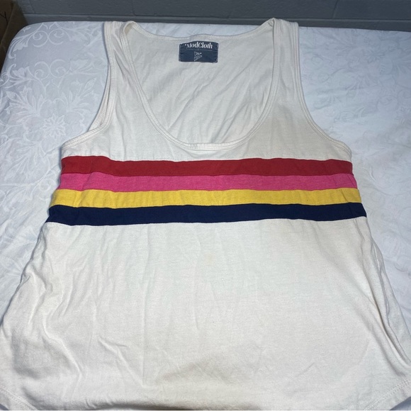ModCloth Camp Collection Rainbow Stripe Tank Top Relaxed Fit Summer Loose No Sz - Picture 6 of 9